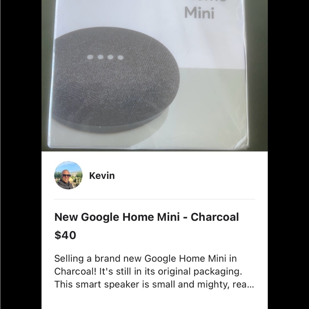 Google Home Mini in Charcoal Black